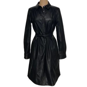 Joseph Ribkoff Black Faux Leather Dress